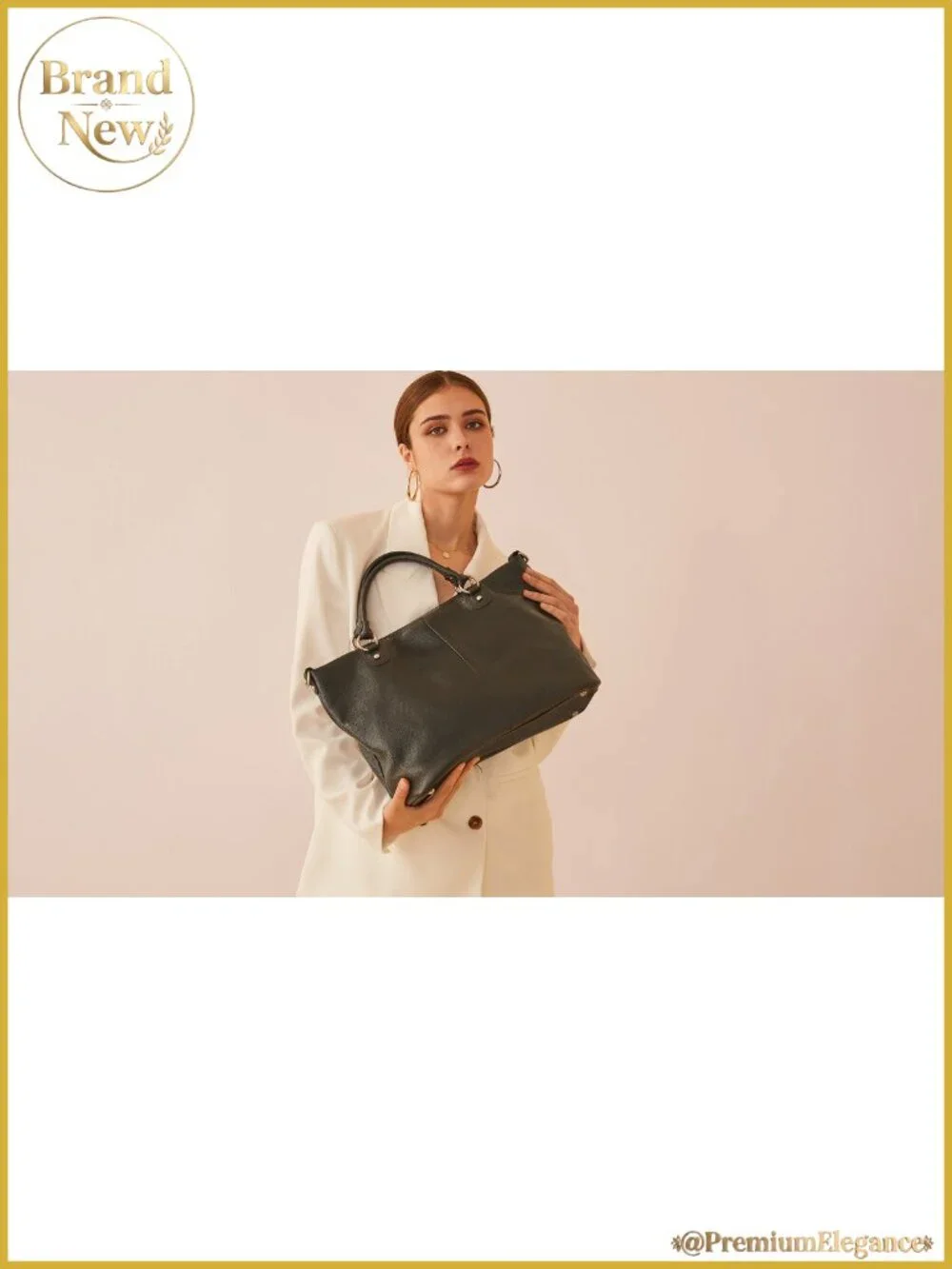 Genuine Leather Top Handle Satchel Tote, 3 Ways to Wear
